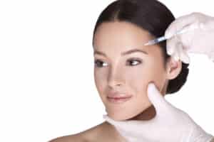 Beautiful woman's face getting Radiesse injections in Boca Raton, FL